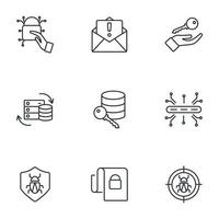 ensemble d'icônes de cybersécurité. éléments de vecteur de symbole de pack de cybersécurité pour le web infographique