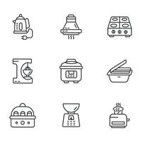 icônes d'appareils de cuisine symboles éléments vectoriels pour le web infographique vecteur