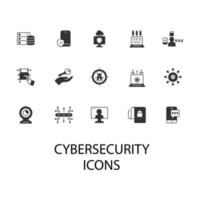 ensemble d'icônes de cybersécurité. éléments de vecteur de symbole de pack de cybersécurité pour le web infographique