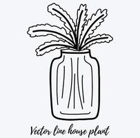 illustration vectorielle de cactus doodle. plante d'art en ligne noire dans un pot. idéal pour différents types de conceptions et d'arrière-plans vecteur