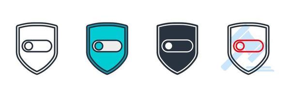 bouclier icône logo illustration vectorielle. modèle de symbole protégé pour la collection de conception graphique et web vecteur