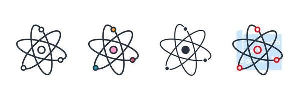 illustration vectorielle du logo de l'icône de l'atome. modèle de symbole scientifique pour la collection de conception graphique et web vecteur
