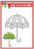 livre de coloriage pour les enfants. parapluie vecteur