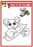 livre de coloriage pour les enfants. koala vecteur