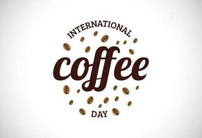 illustration vectorielle de la journée internationale du café. convient aux cartes de vœux, aux affiches et aux bannières vecteur
