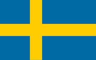drapeau suédois vecteur drapeau dessiné à la main, couronne suédoise vecteur dessiné à la main