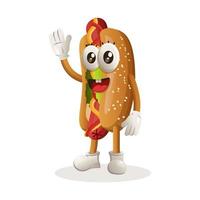 mascotte de hot-dog mignon vecteur