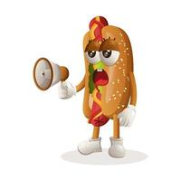 mascotte de hot-dog mignon vecteur