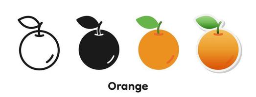 jeu d'icônes vectorielles d'orange. vecteur
