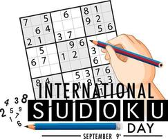 journée internationale du sudoku 9 septembre vecteur