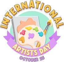 conception de bannière de la journée internationale des artistes vecteur