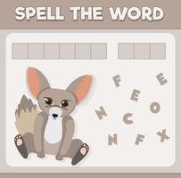 épeler le jeu de mots avec le mot fennec fox vecteur