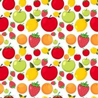 modèle sans couture de fruits de dessin animé vecteur