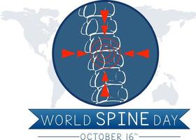 conception de bannière de la journée mondiale de la colonne vertébrale vecteur