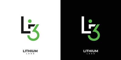 création de logo au lithium moderne et professionnel vecteur
