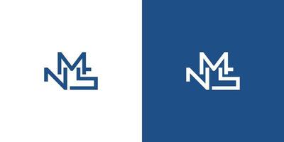 lettre moderne et forte nms initiales logo design 2 vecteur