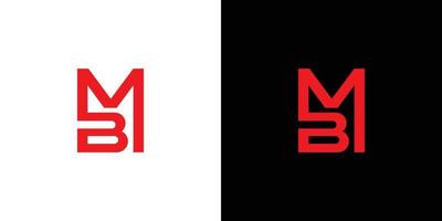 création de logo initiales lettre mb moderne et professionnelle vecteur