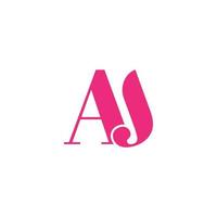 création de logo lettre aj. aj logo icône vecteur de couleur rose modèle vectoriel gratuit.