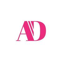 création de logo d'annonce de lettre. ad logo icône vecteur de couleur rose modèle vectoriel gratuit.