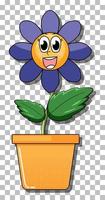 personnage de dessin animé de fleurs en pot vecteur