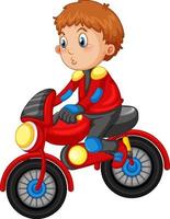 un garçon chevauchant un personnage de dessin animé de vélo de motocross vecteur