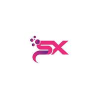 bulle points lettre sx logo design modèle de vecteur gratuit