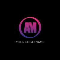 cercle initial am lettre logo icône design modèle de vecteur gratuit
