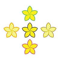 illustration vectorielle de fleur de frangipanier jaune faite avec le nombre d'or fibonaci adapté aux logos et icônes de l'entreprise vecteur