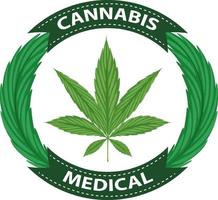 logo d'insigne de cannabis médical vecteur