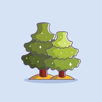 conception de dessin animé de deux sapins vecteur