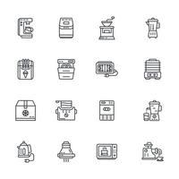 icônes d'appareils de cuisine symboles éléments vectoriels pour le web infographique vecteur