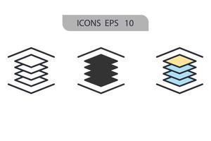 icônes multicouches symboles éléments vectoriels pour le web infographique vecteur