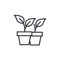 pot de plantes icônes symbole éléments vectoriels pour le web infographique vecteur