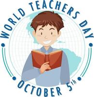 conception d'affiche de la journée mondiale des enseignants vecteur