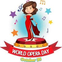 conception d'affiche de la journée mondiale de l'opéra vecteur