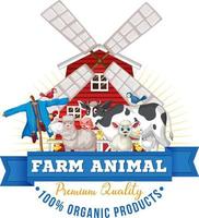 création de logo avec mots animal de ferme vecteur