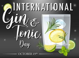 bannière de la journée internationale du gin tonic vecteur