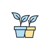 pot de plantes icônes symbole éléments vectoriels pour le web infographique vecteur