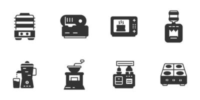 icônes d'appareils de cuisine symboles éléments vectoriels pour le web infographique vecteur