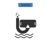 icônes de plongée sous-marine symboles éléments vectoriels pour le web infographique vecteur