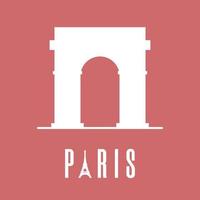 icône de la silhouette de l'arc de triomphe. logo parisien. illustration vectorielle propre et moderne pour la conception, le web. vecteur