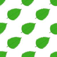 modèle sans couture avec des feuilles de fraises vertes décoratives sur fond blanc. illustration vectorielle pour toute conception. vecteur