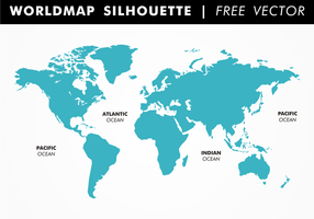 Worldmap silhouette vecteur gratuit