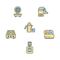 icônes d'appareils de cuisine symboles éléments vectoriels pour le web infographique vecteur