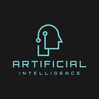 création de logo intelligence artificielle et visage humain vecteur