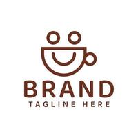 création de logo café sourire vecteur