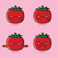 illustration vectorielle d'emoji mignon de tomate vecteur