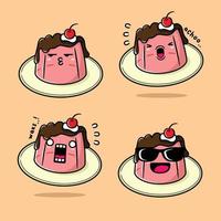 illustration vectorielle d'emoji pudding mignon vecteur