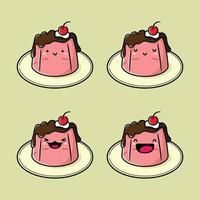 illustration vectorielle d'emoji pudding mignon vecteur