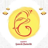 joyeux ganesh chaturthi célébration fond de carte de voeux vecteur